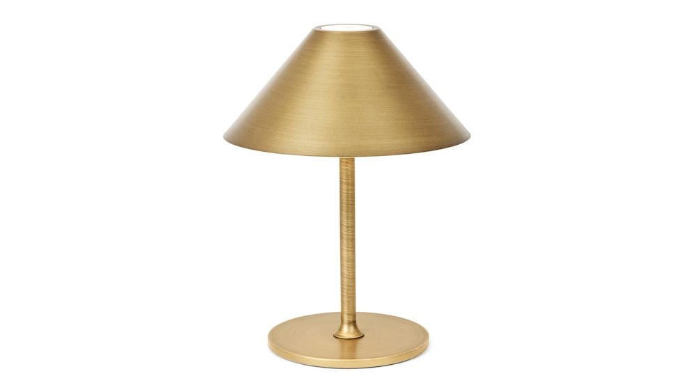 HYGGE, lampa biurkowa mosiądz, halo design, duńskie lampy